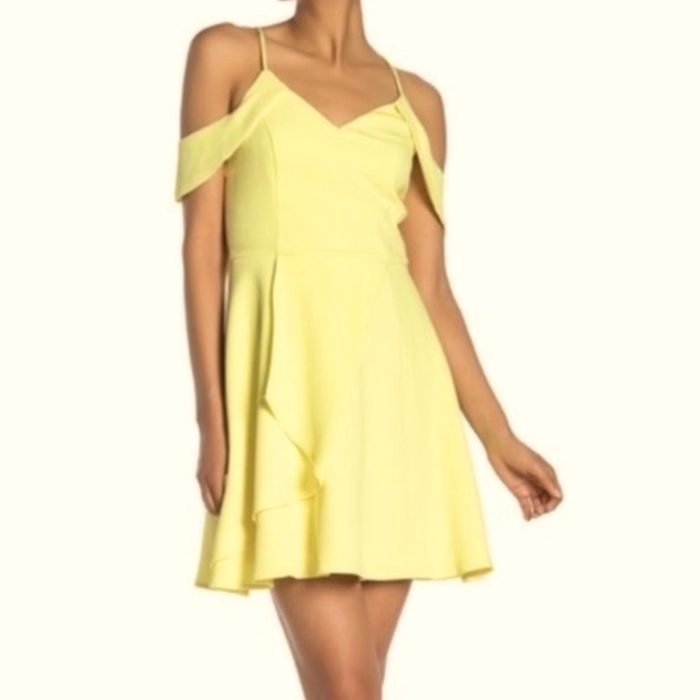 Adelyn Rae Yvone Woven Cold Shoulder Dress